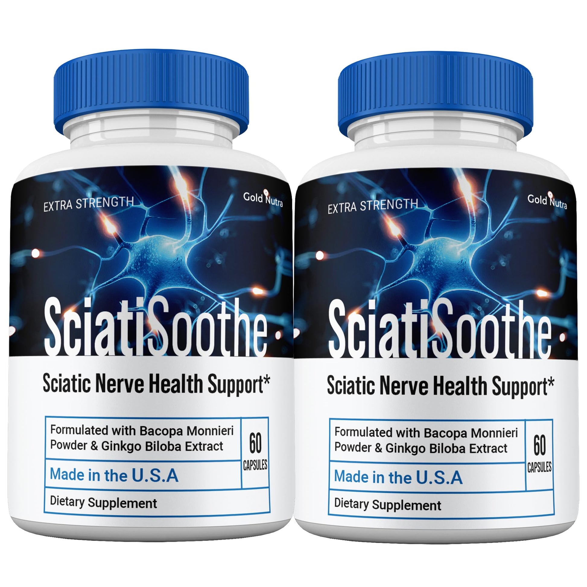 Gold Nutra SciatiSoothe All Natural Brain and Cognitive Supplement Capsules, 2-Count