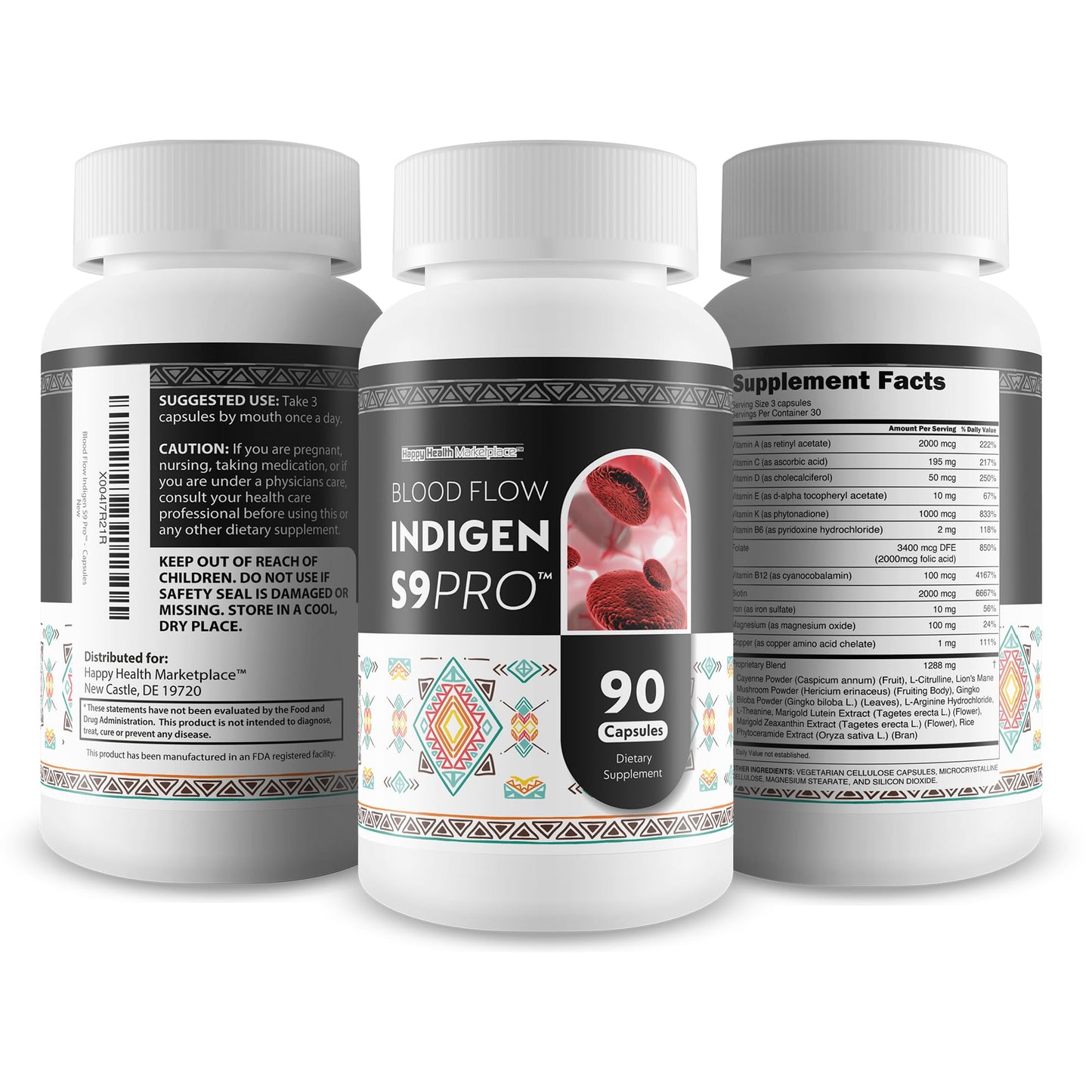 Happy Health Marketplace Blood Flow Indigen S9 Pro Capsule 90