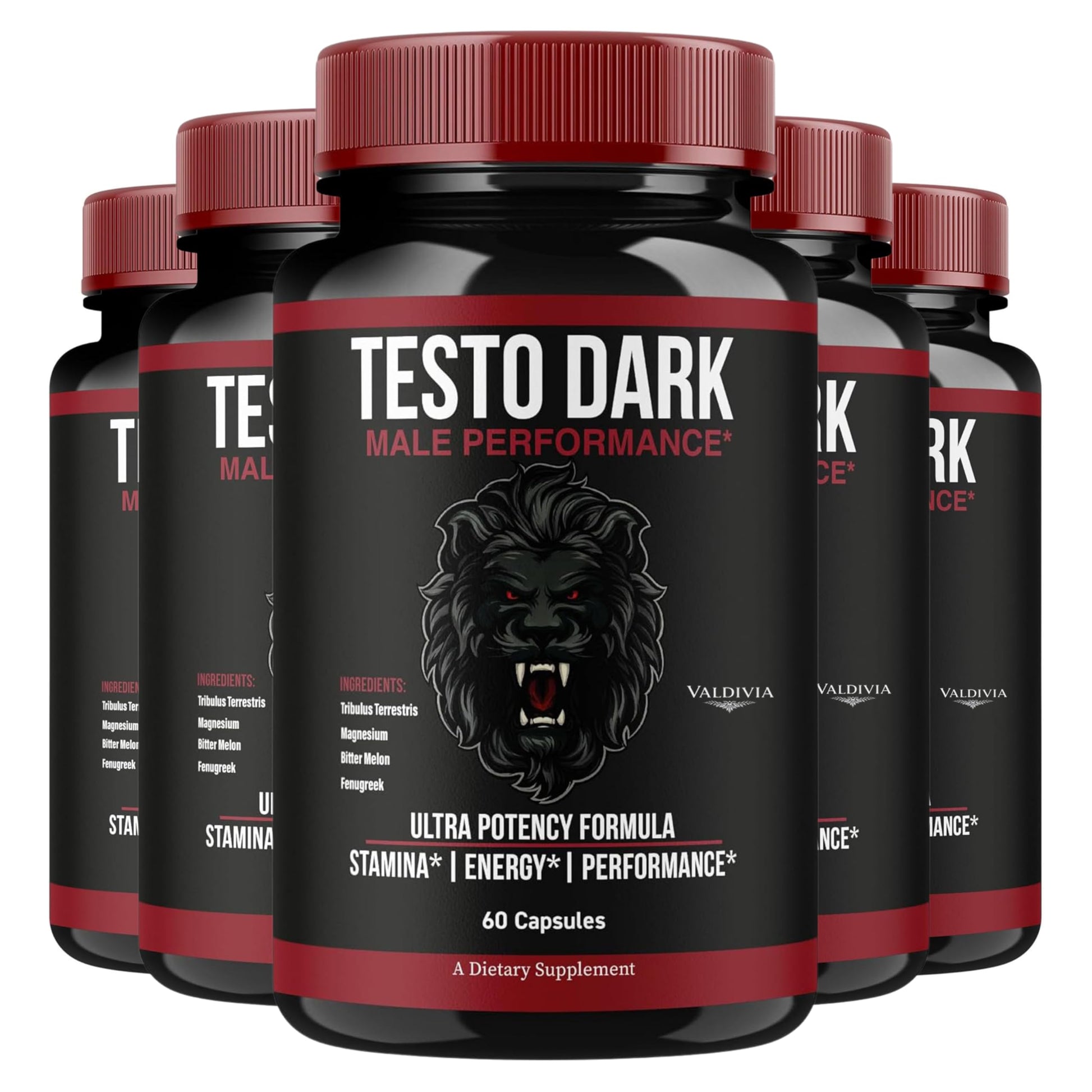 Valdivia TestoDark Premium Advanced Formula Capsules - Maximum Strength Daily Multivitamin for Overall Health & Wellness, 300 Capsules