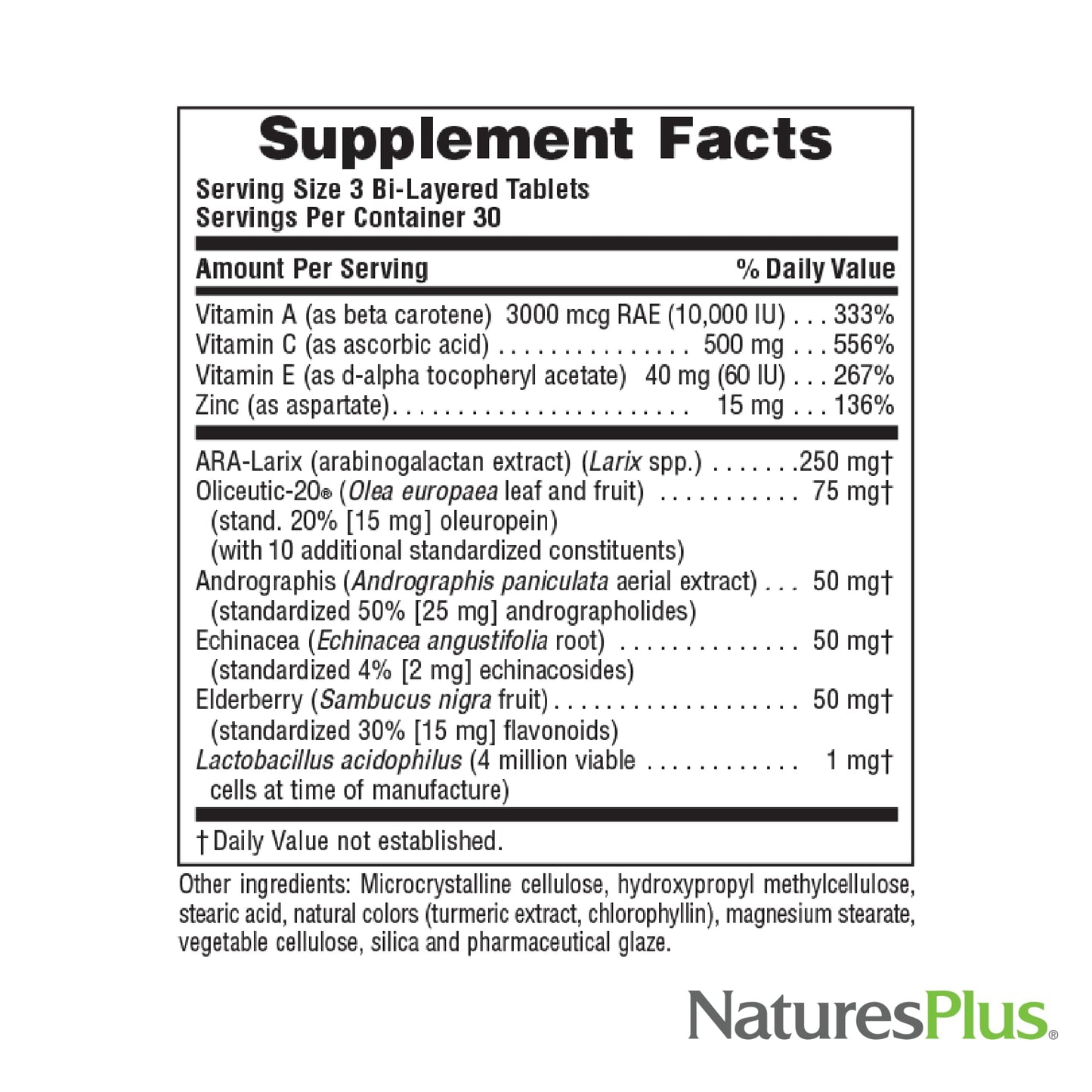 NaturesPlus Source of Life Immune Booster Adult Formula 90 Tablets