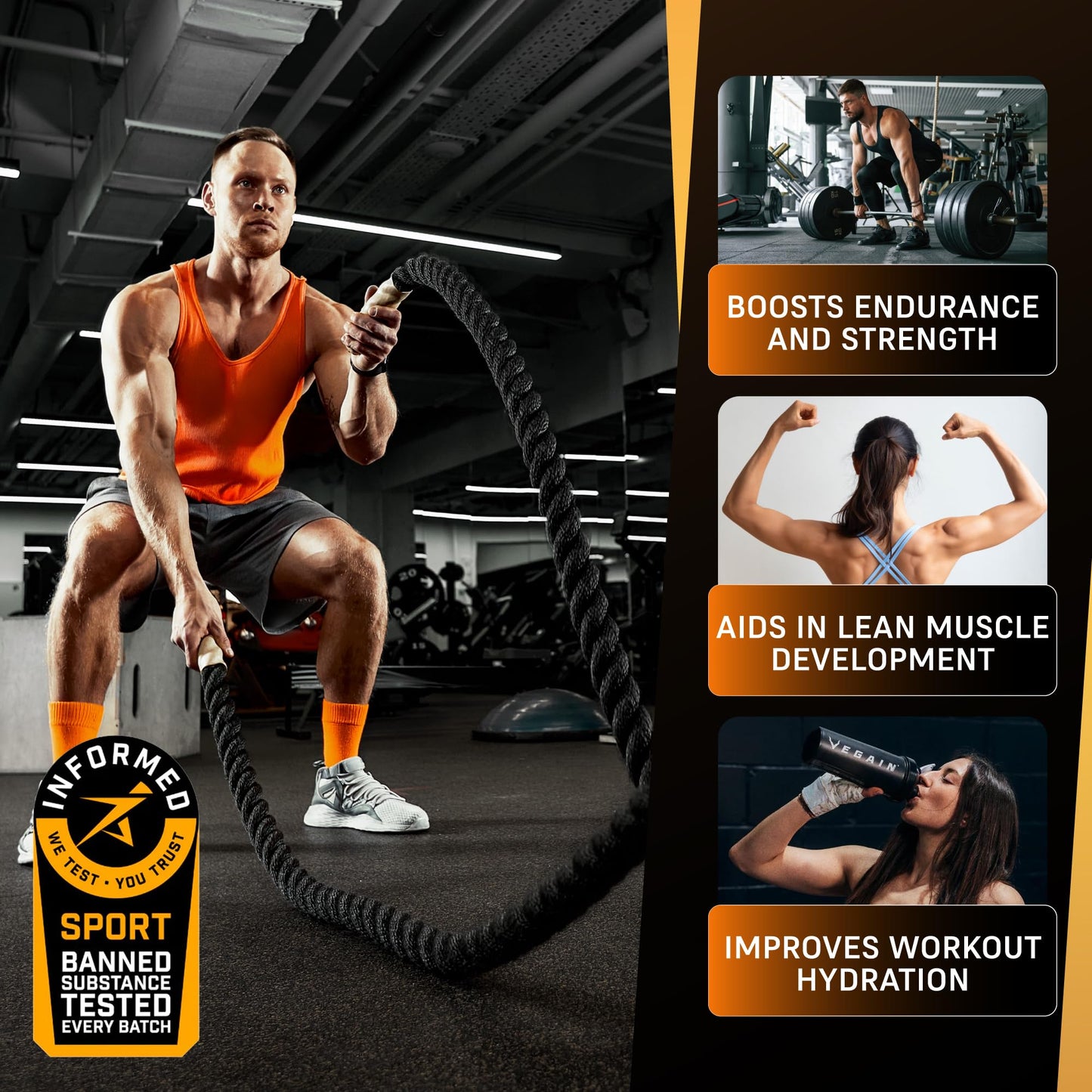 VEGAIN PRO-SURGE Clear Protein + Electrolytes Plant-Based Protein Isolate Powder Mango Pineapple Flavor - 16 Servings