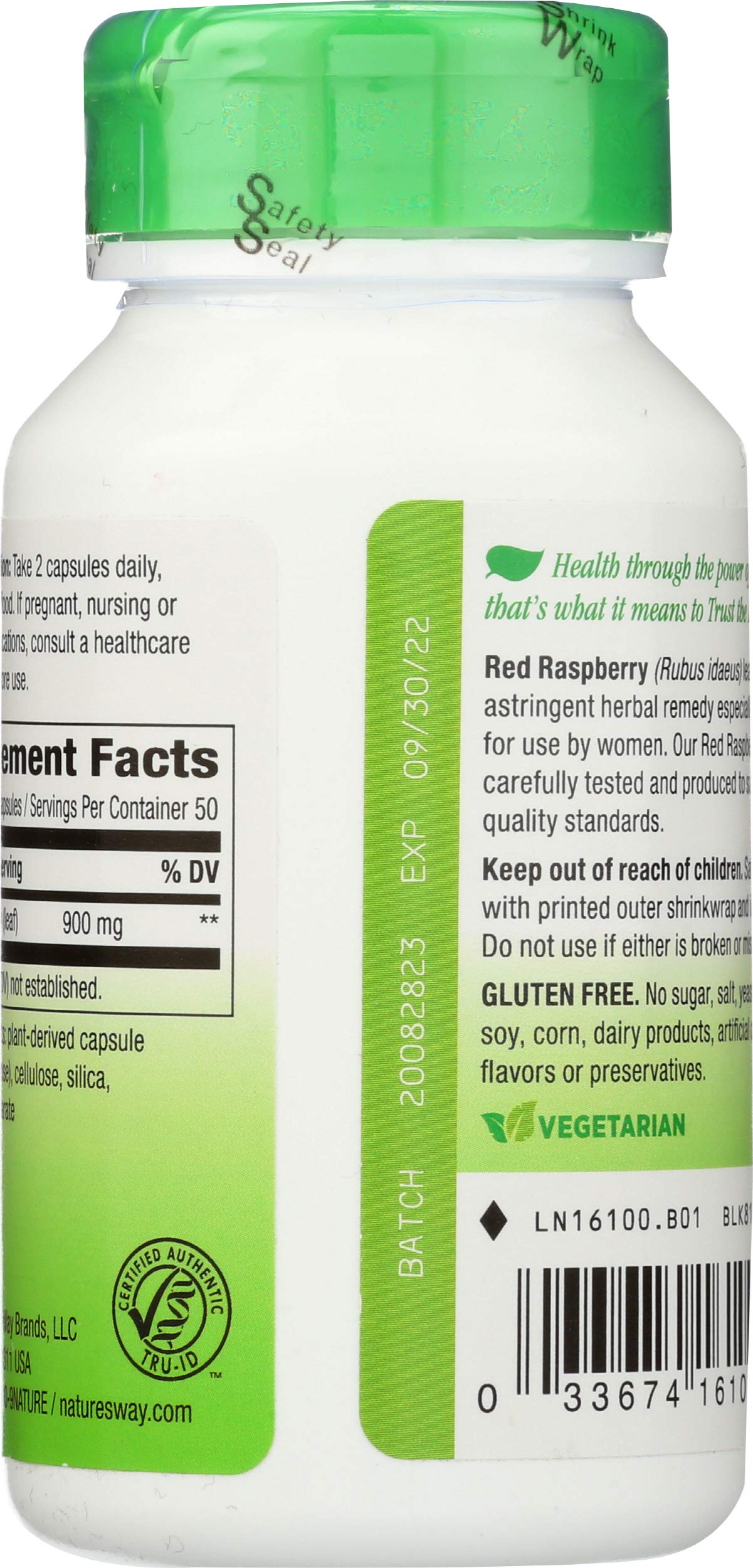 Nature's Way Red Raspberry Leaves Capsules 100 Count