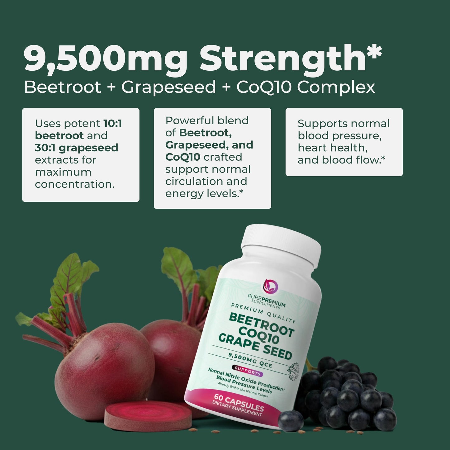PurePremium Supplements Beet Root Capsule 60 Count