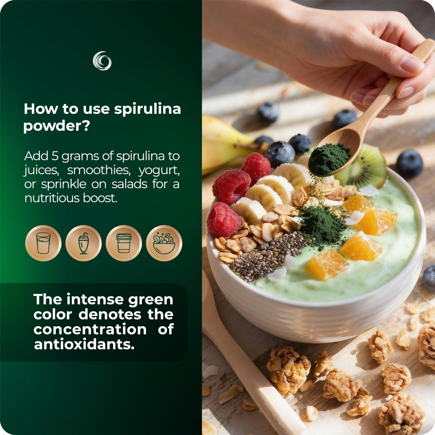 SpirulinaMater Organic Spirulina Powder 16 oz