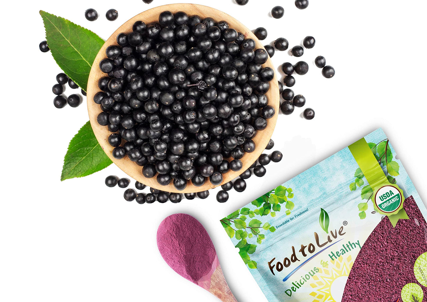 Food to Live Organic Black Elderberry Juice Powder 32 Ounce