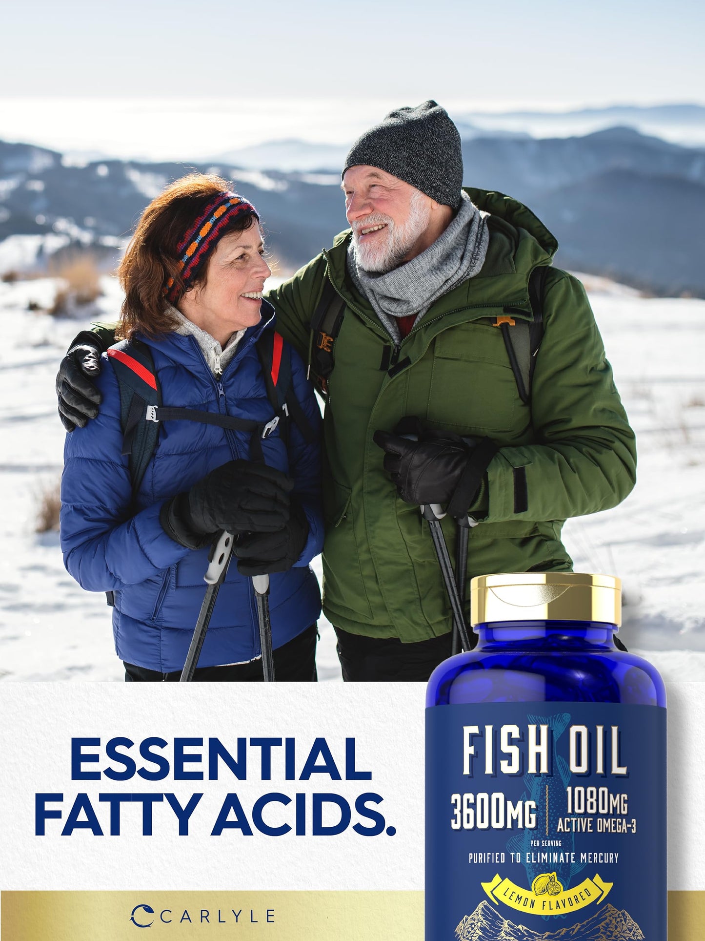 Carlyle Fish Oil 3600mg | 1080mg Omega-3 Softgels, 120 Count