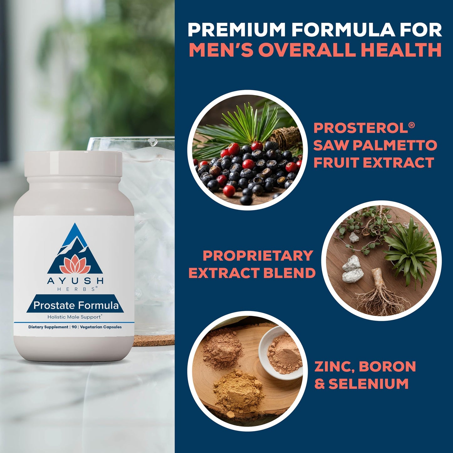 Ayush Herbs Prostate Formula Capsule 90 Count