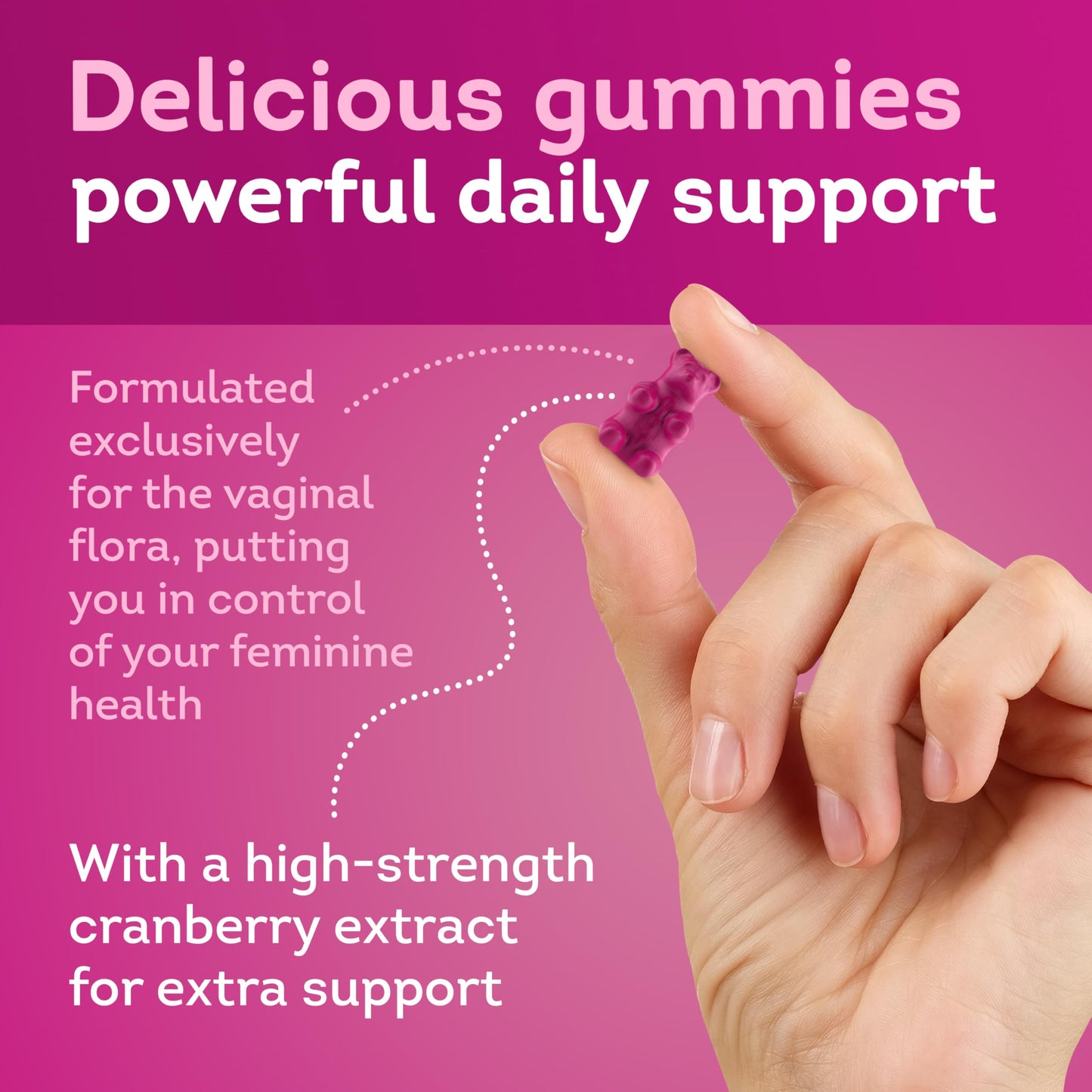 Florawell Vaginal Probiotic Gummies for Women - pH Balance, Healthy Odor, Yeast Balance & Intimate Flora Support - with Cranberry Extract - Natural Berry Flavor, 60 Gummies