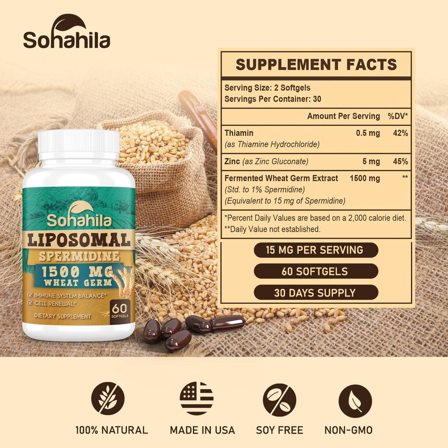 Corporalight Spermidine Supplement 120 Softgels