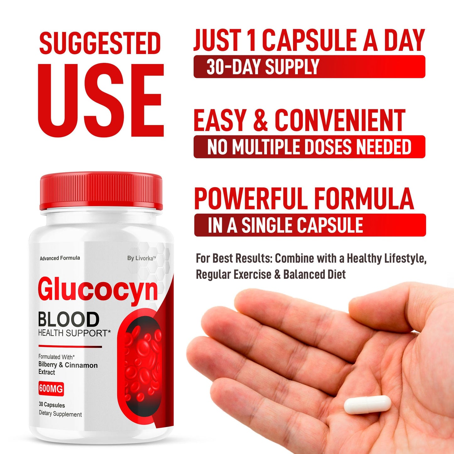 LIVORKA Glucocyn Glycogen Support Capsules, 90 Capsules