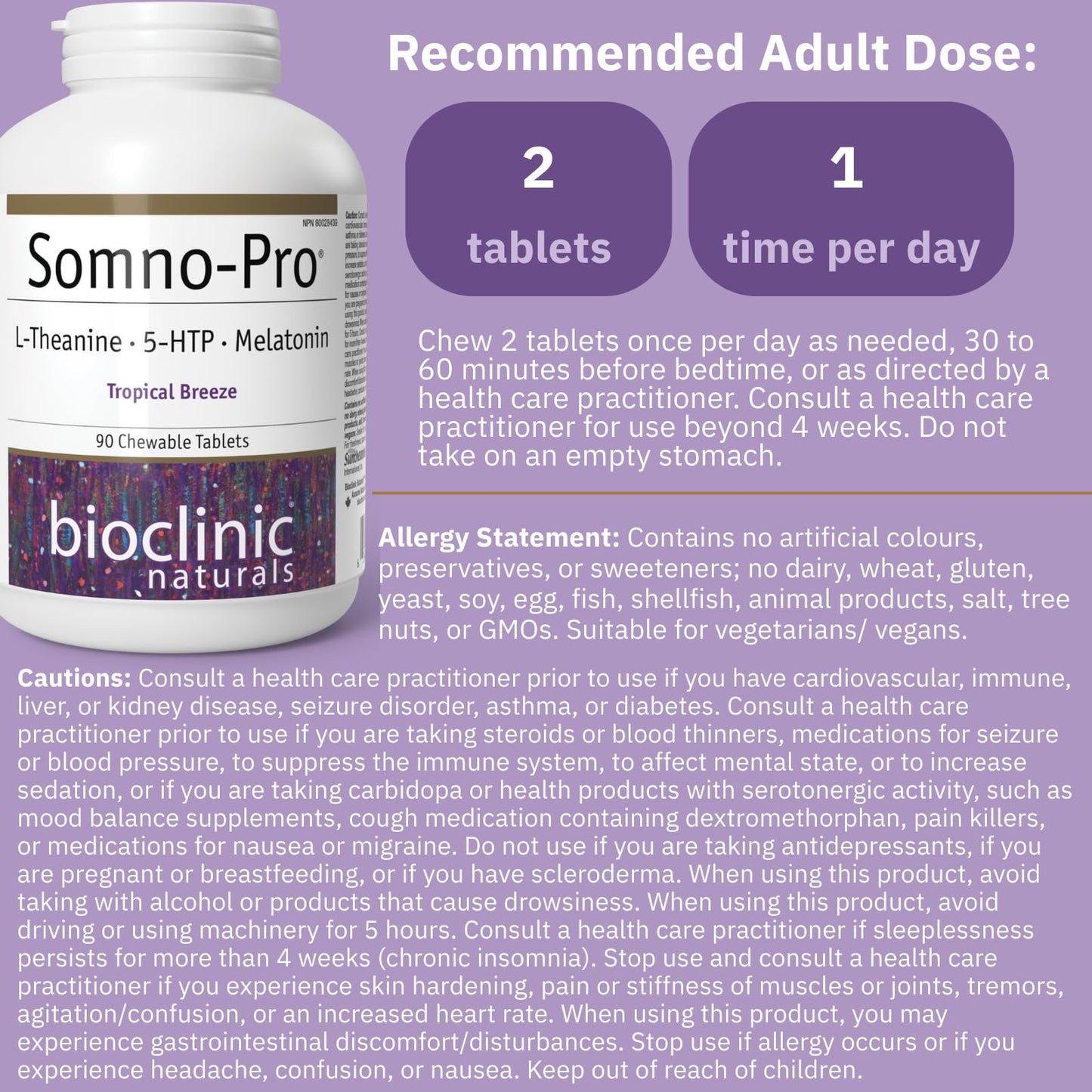 Bioclinic Naturals Somno Pro Tropical Breeze 90 Tablets