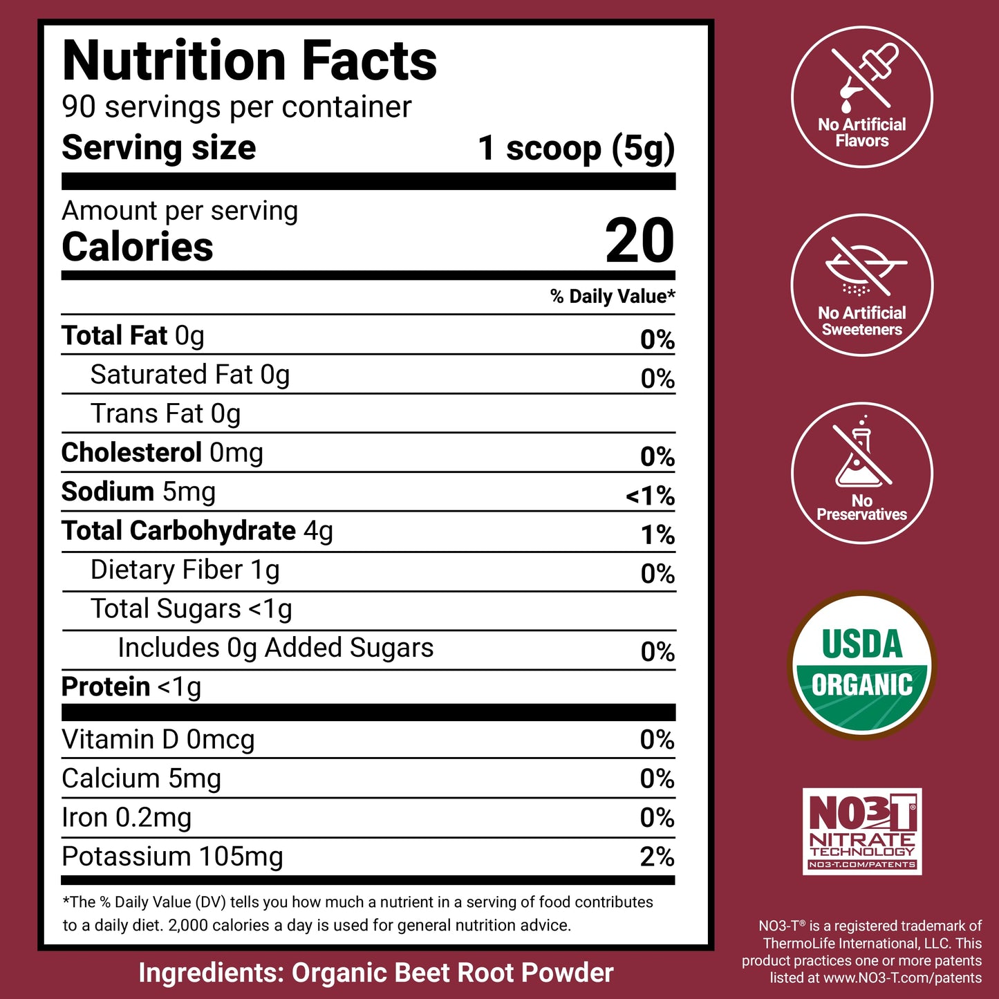 Force Factor Total Beets Organic Beetroot Powder 15.9 Ounce