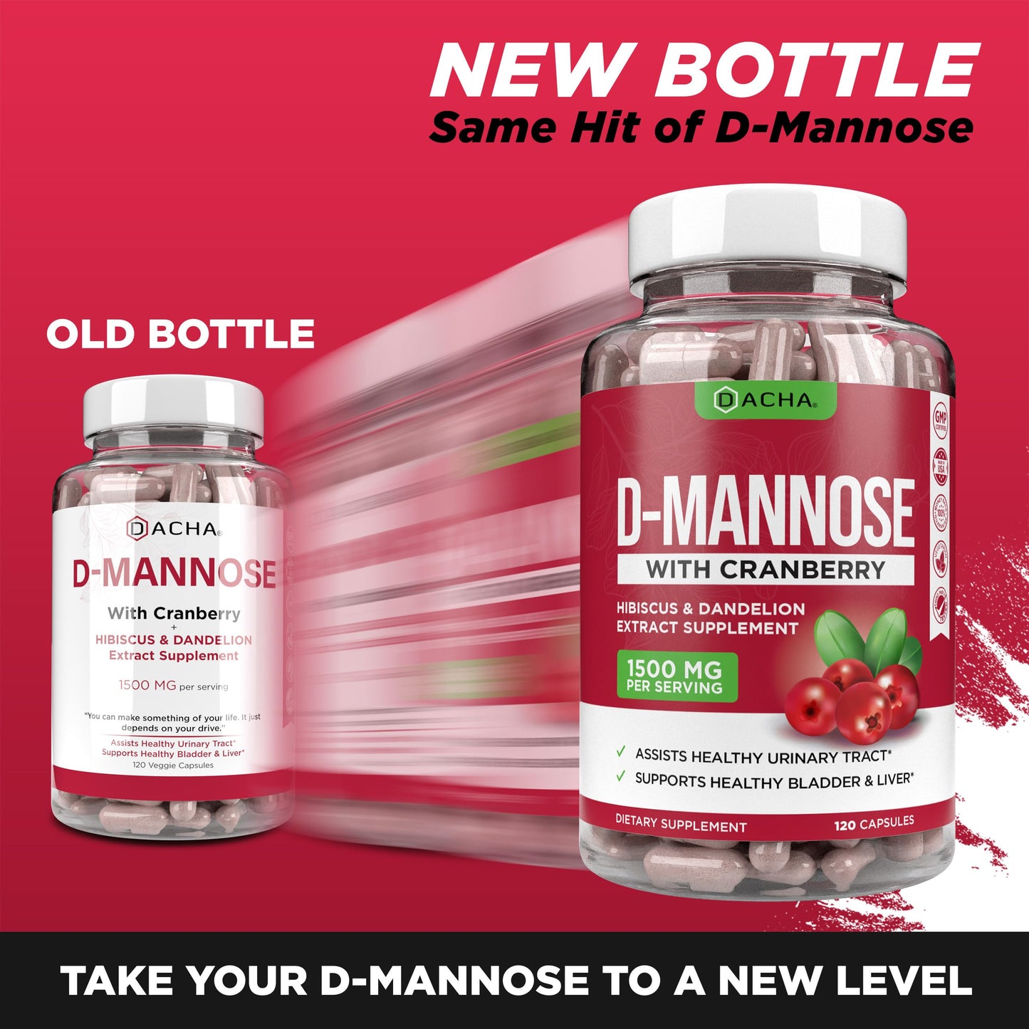 DACHA Natural D-Mannose 4-in-1 Formula, 120 Capsules