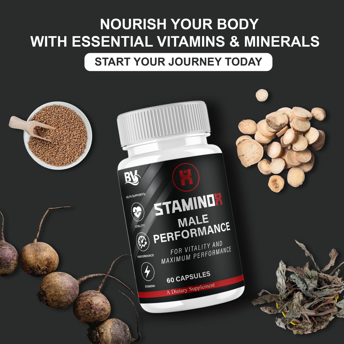 BLUE VIBE Staminox Premium Wellness and Advanced Health Management Supplement Capsule 120 Capsules
