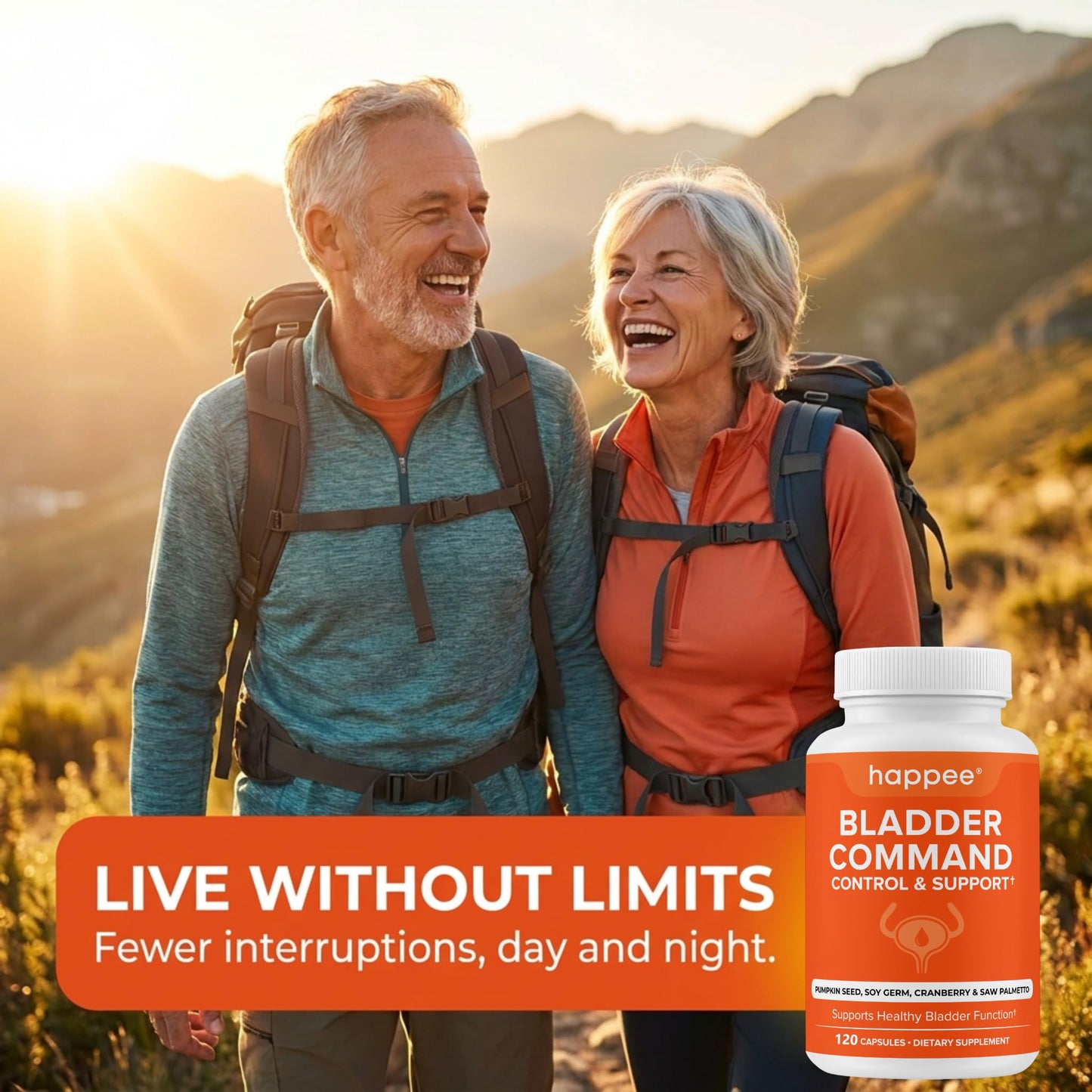 Happee Bladder Control Supplement for Women & Men Capsules 120 Count