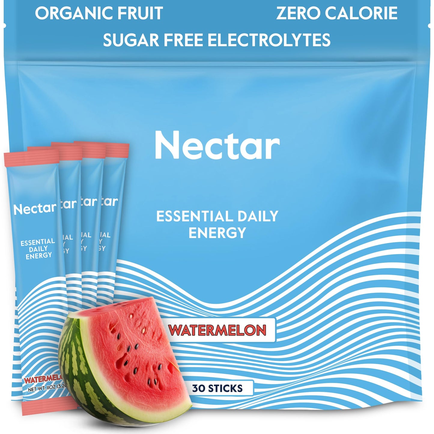 Nectar Energy Booster Powder, Watermelon, 30 Servings