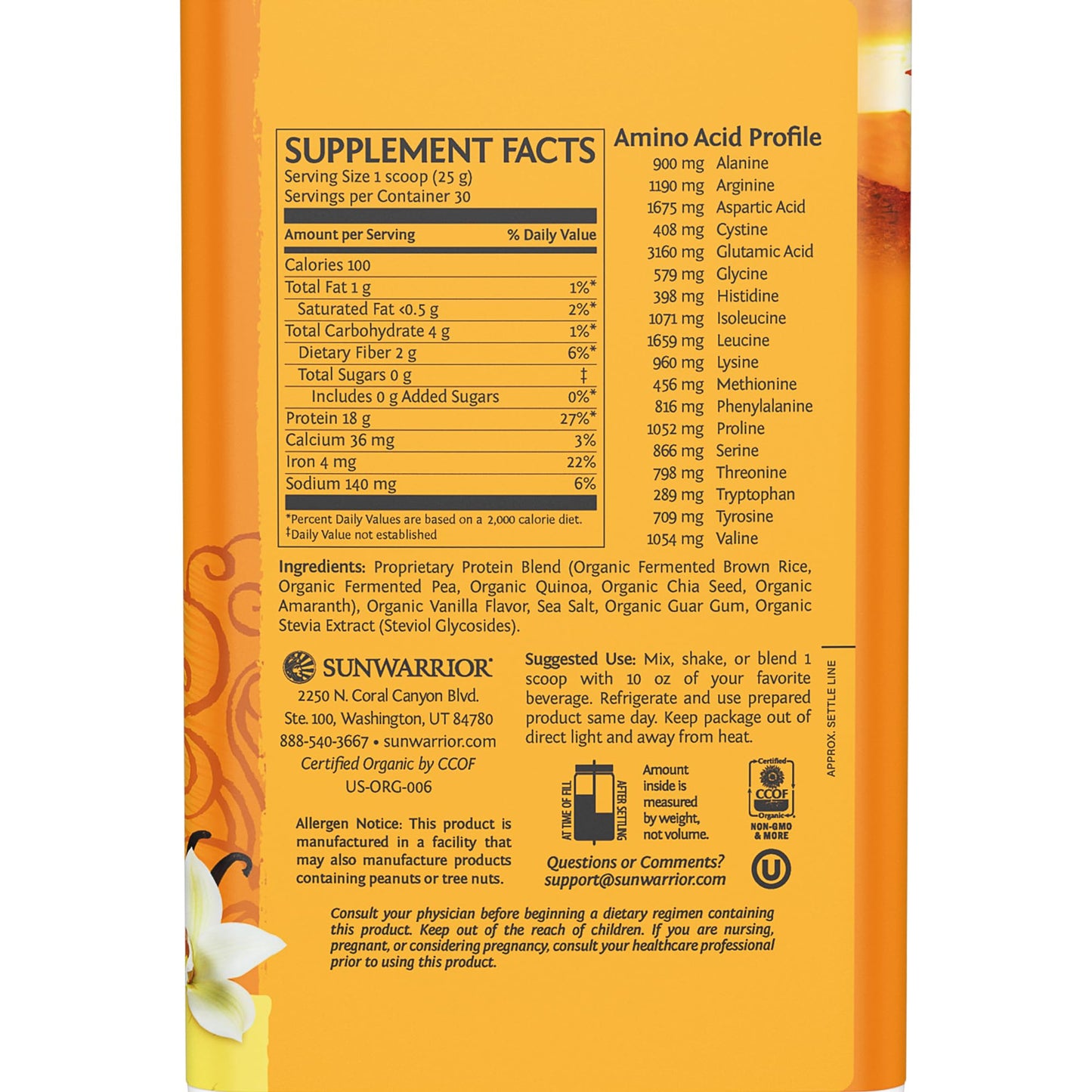 Sunwarrior Creatine Powder & Vanilla Classic Plus Organic Protein Powder Set, 60 Servings Unflavored, 30 Servings Vanilla