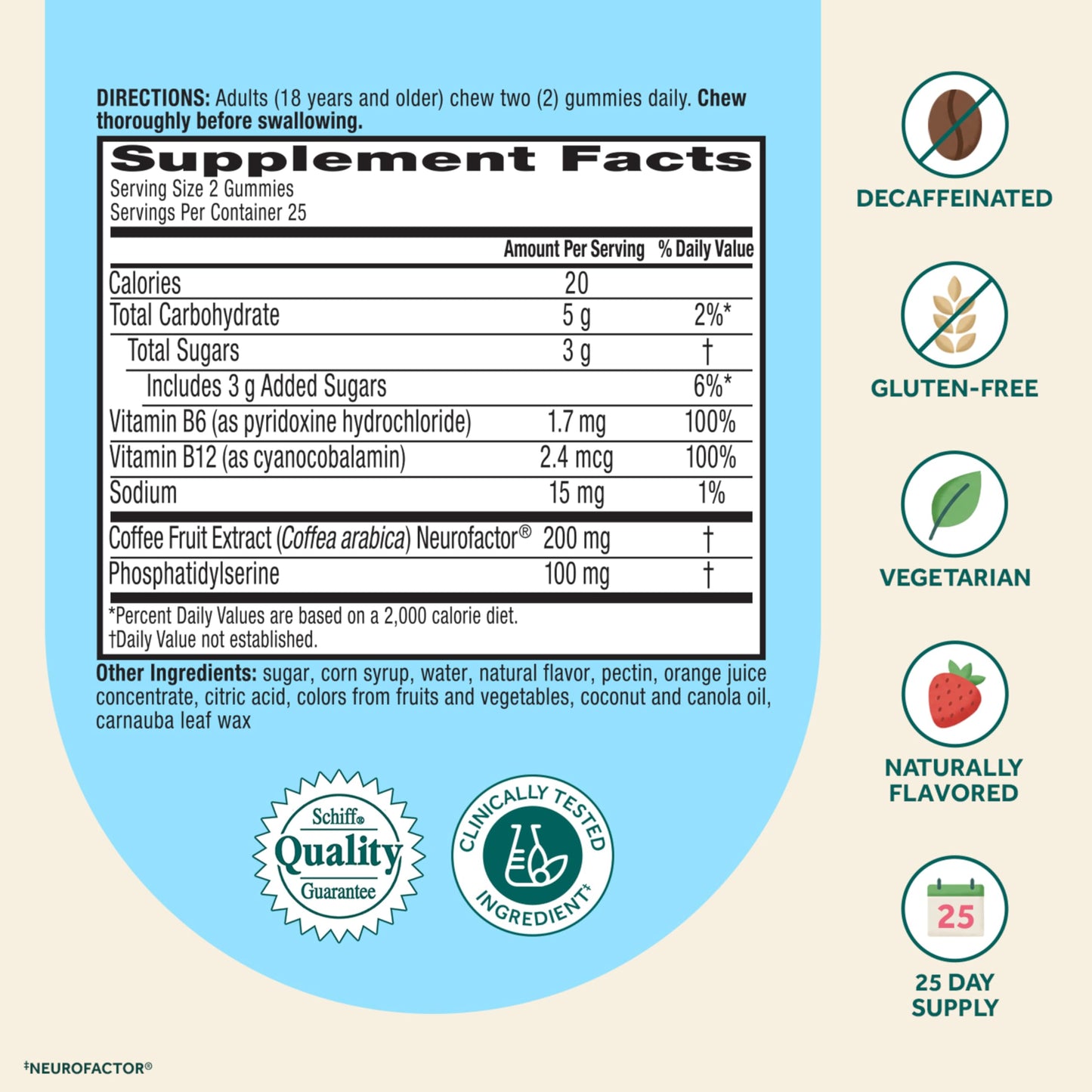 NEURIVA Plus Brain Supplements for Memory and Focus Gummy, 50 Count