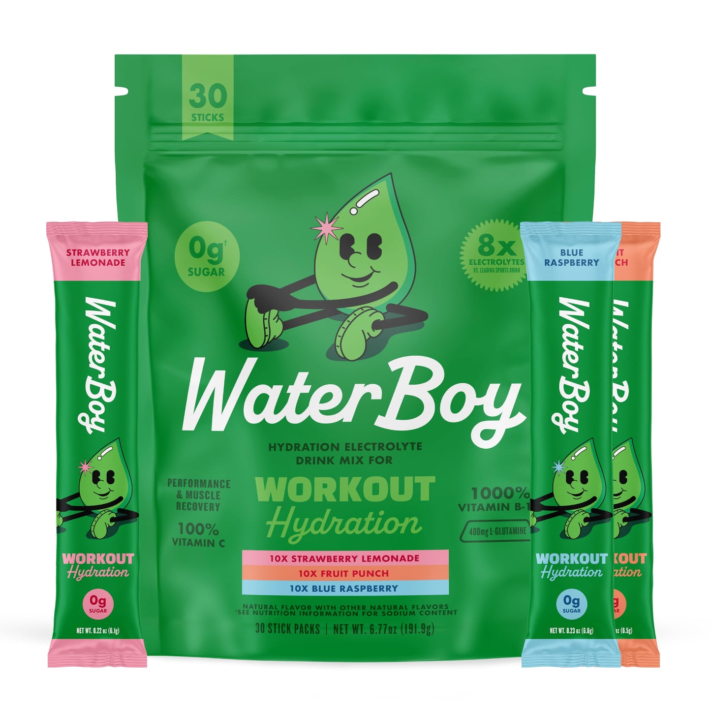 Waterboy Workout Hydration Electrolyte Powder, 6.77 Ounce