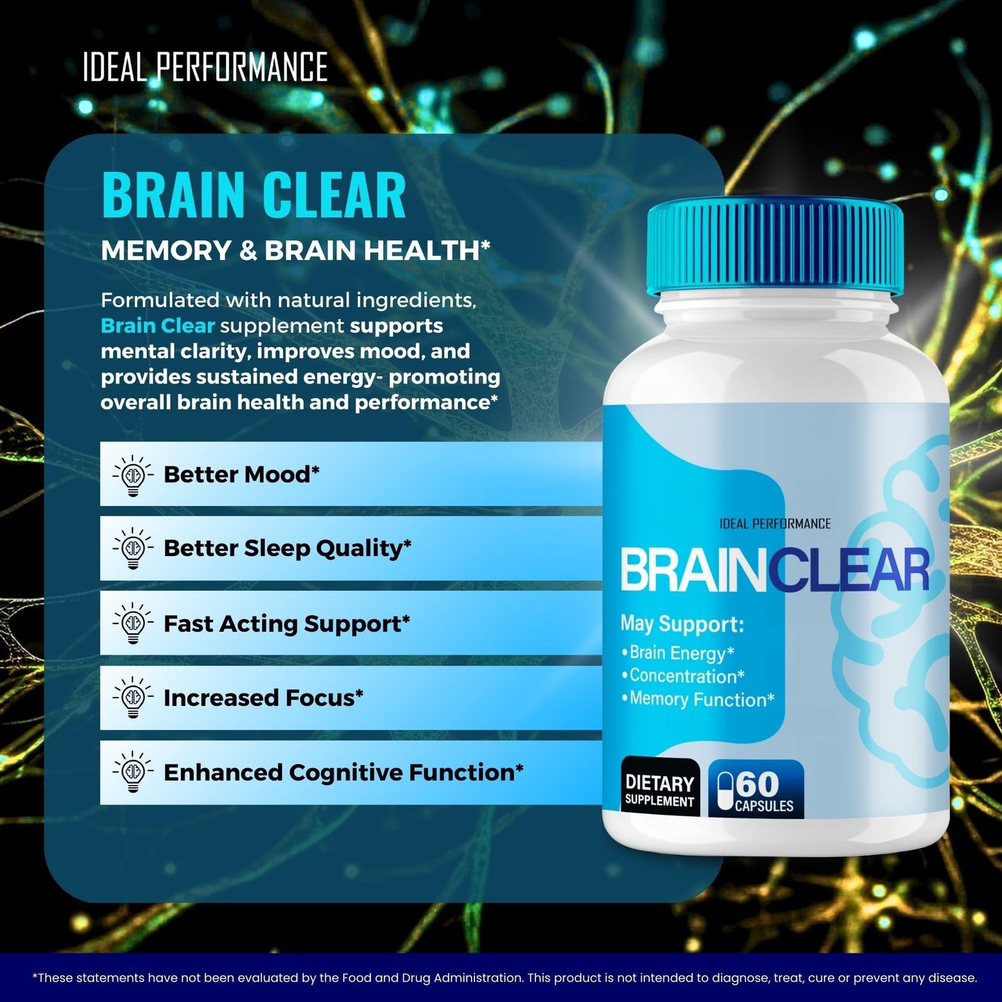 IDEAL PERFORMANCE Brain Clear 120 Capsules