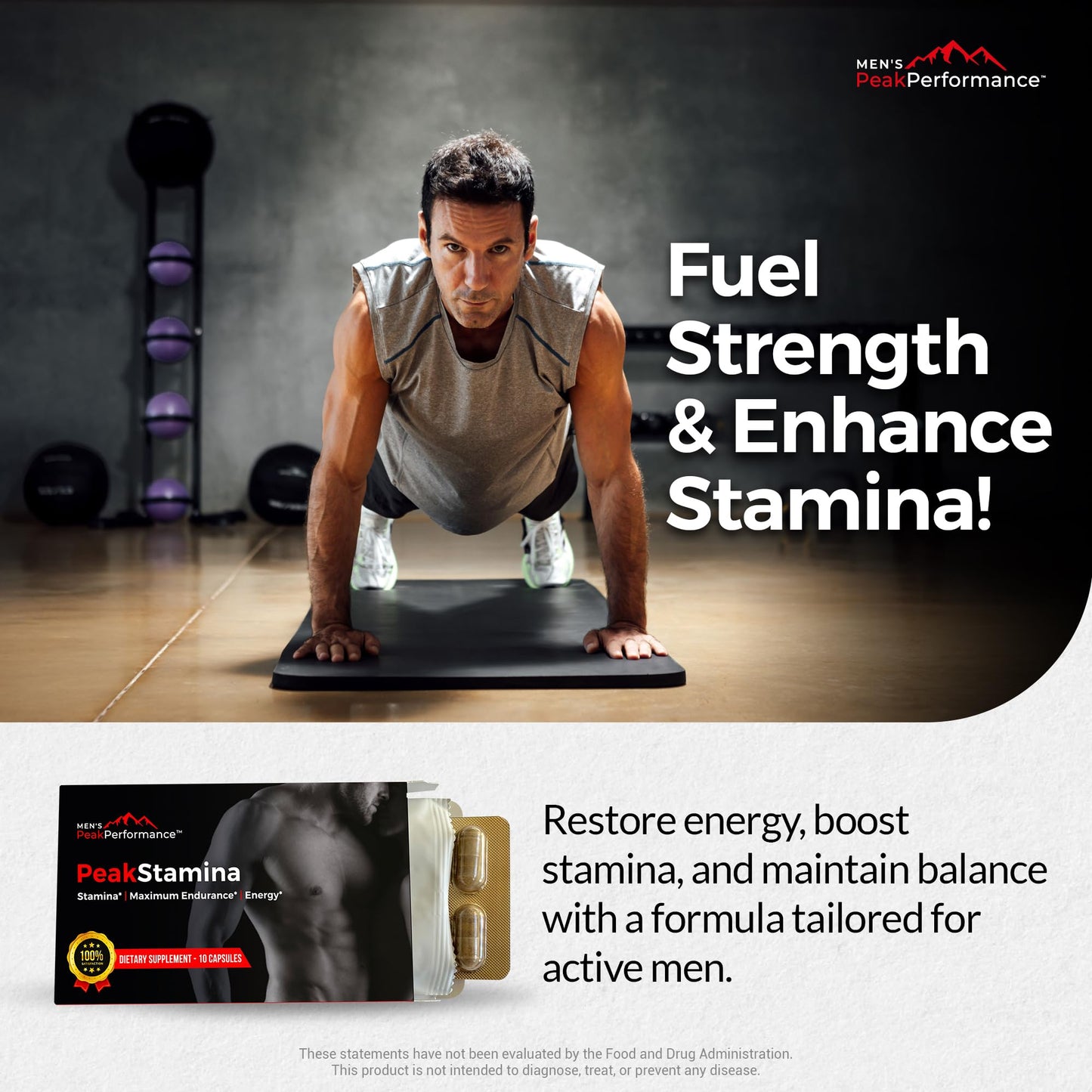 MEN'S PeakPerformance Male Maximizer Supplement Capsules 10 Count