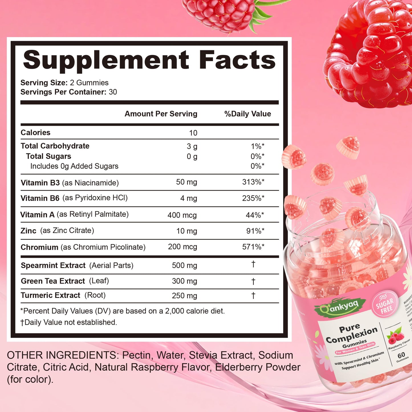 Q'ankyaq Spearmint Supplement Gummies 60 Count