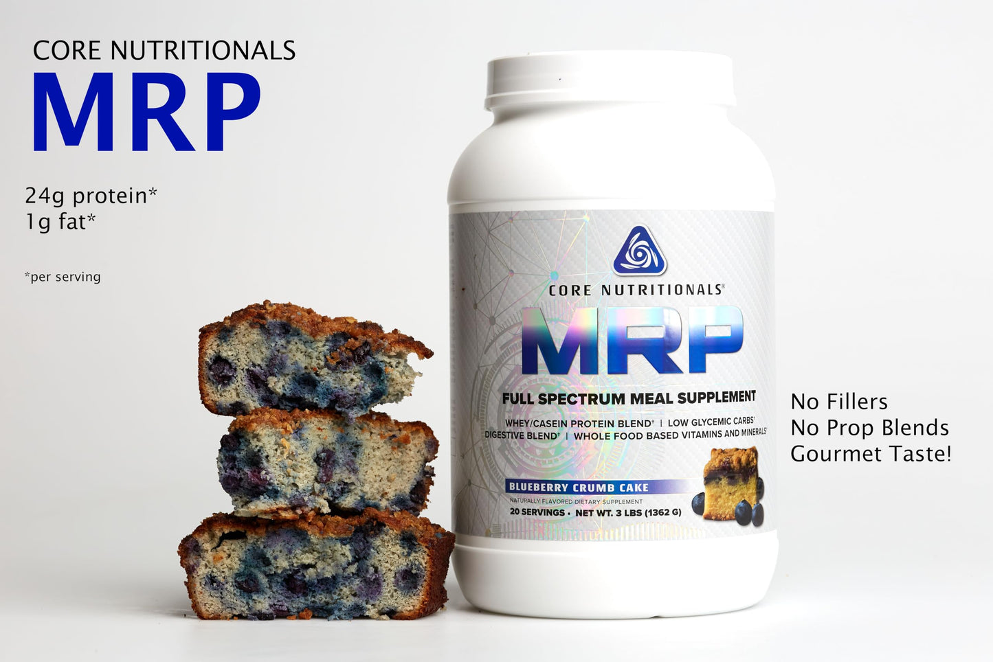 Core Nutritionals MRP Full Spectrum Meal Replacement Protein Powder, 3 lb, 48 Servings