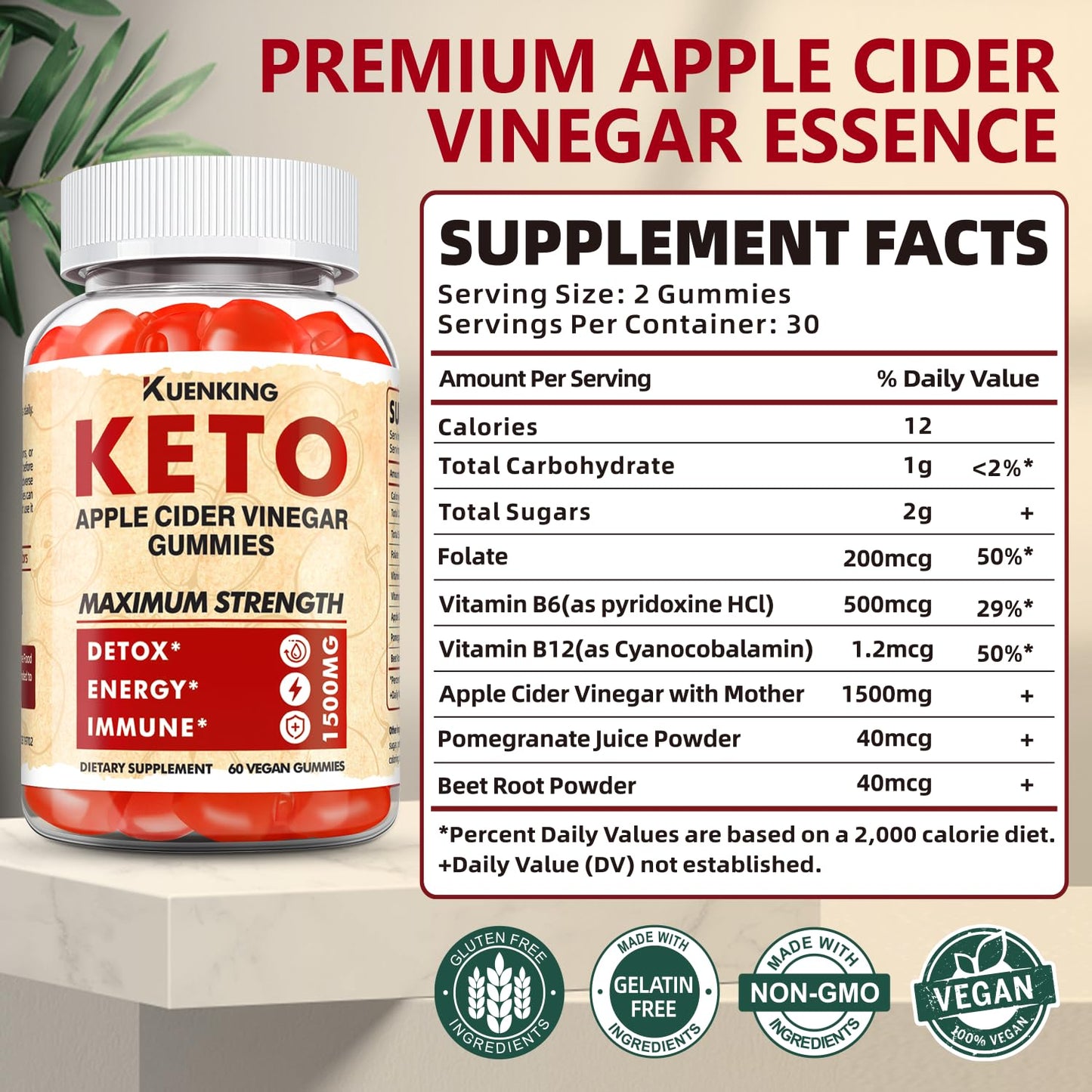Regio Keto ACV Gummies Advanced Formula Gummy 60 Count