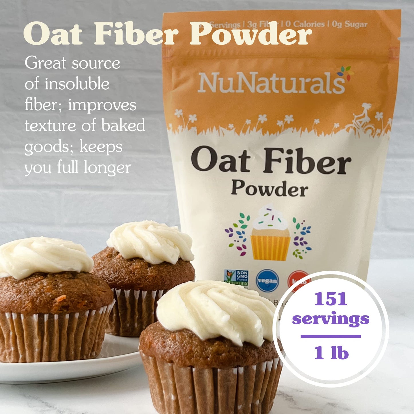 Nunaturals Oat Fiber Powder 16