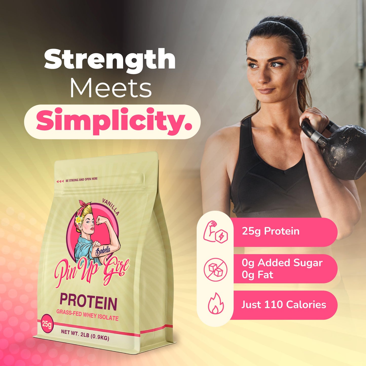 Pin Up Girl Whey Protein Isolate Powder Bundle, 64 Servings