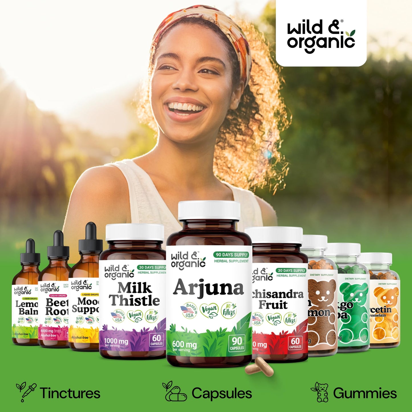 Wild & Organic Arjuna Bark Capsules, 90 Count