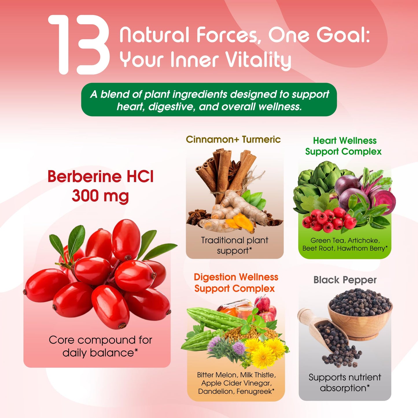 VITAL HERBAL Liposomal Berberine with Cinnamon & Turmeric Capsules, 150 Capsules