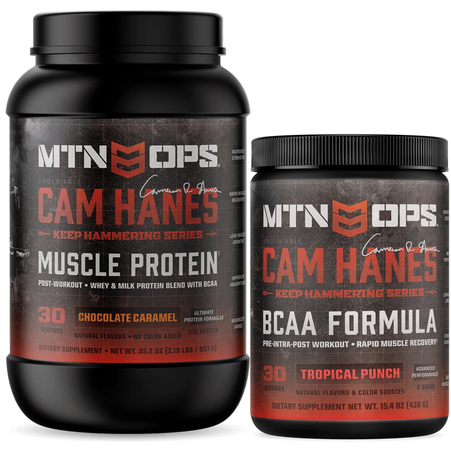 MTN OPS Cam Hanes Whey Protein & Tropical Punch BCAA Bundle Protein Powder, 50.34