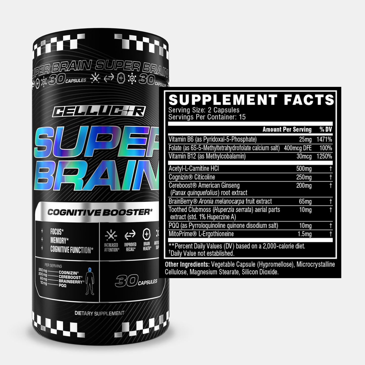 Cellucor Super Brain Cognitive Booster Capsules, 30 Capsules