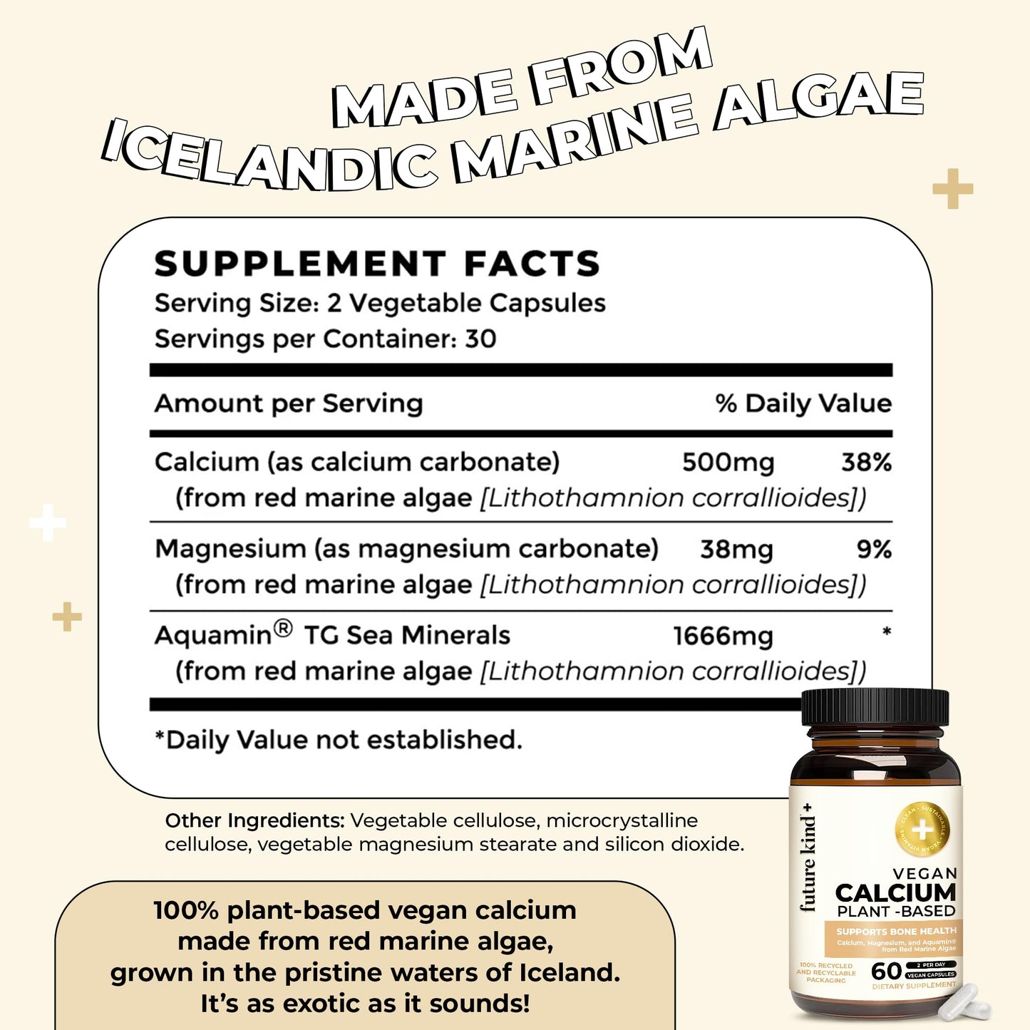 Future Kind Vegan Calcium Magnesium Capsule, 60 Count