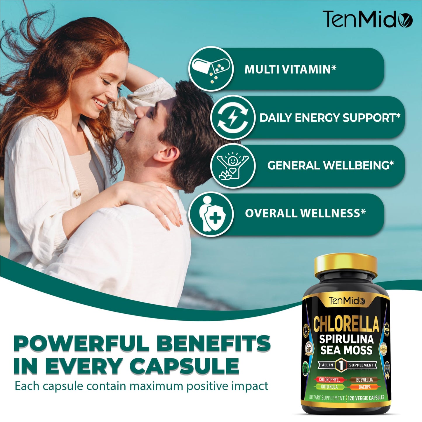 Tenmido Chlorella Supplement Capsule 120 Count