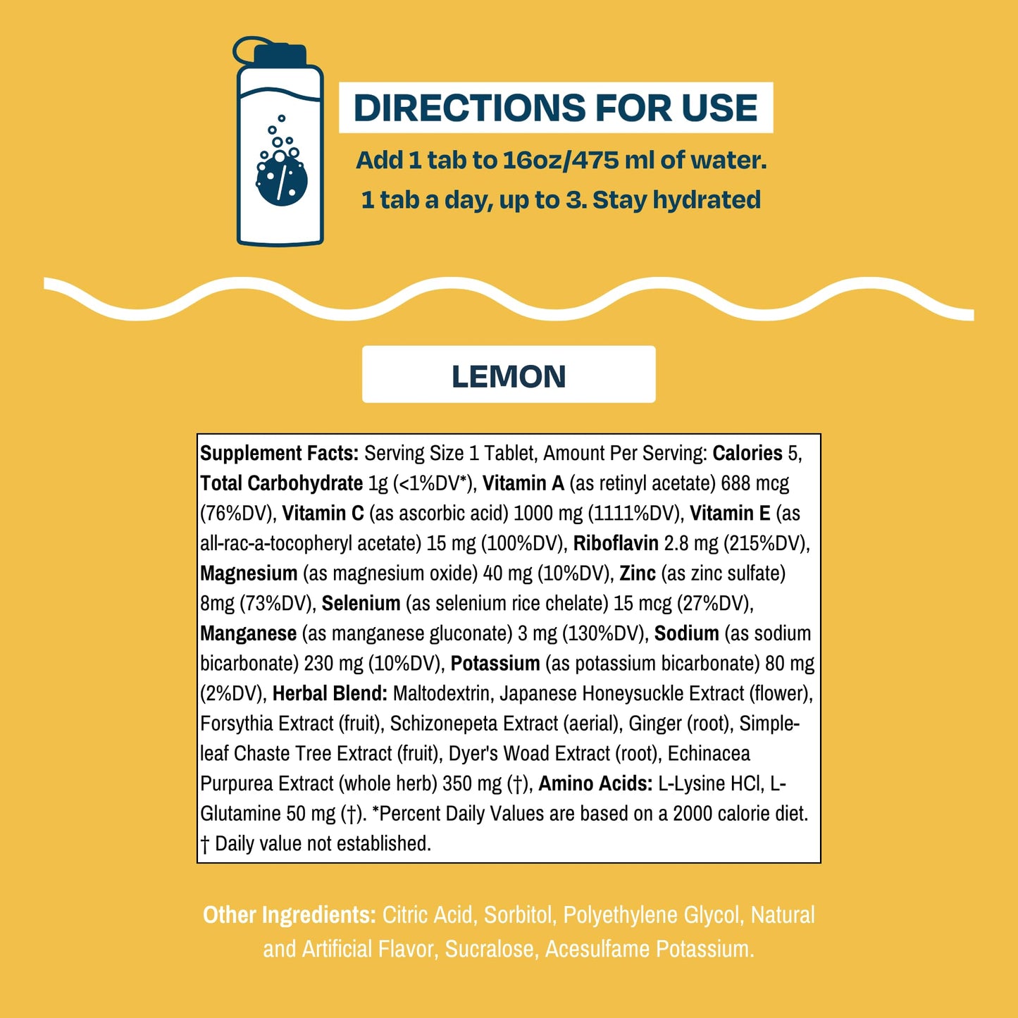 Drinklits Lemon Immune Support Tablets, 20 Tablets