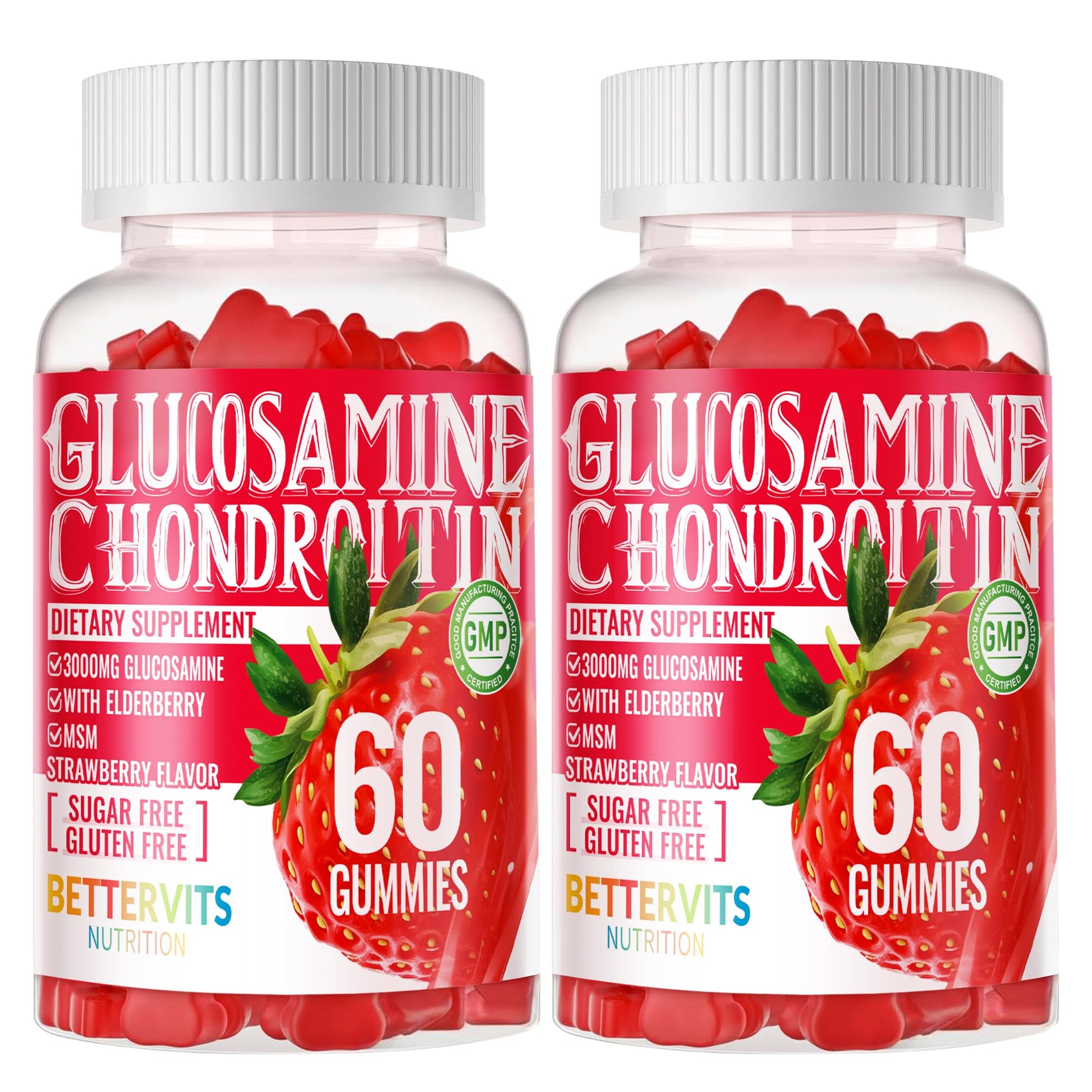 Bettervits Nutrition Glucosamine Chondroitin Gummies, 120 Count