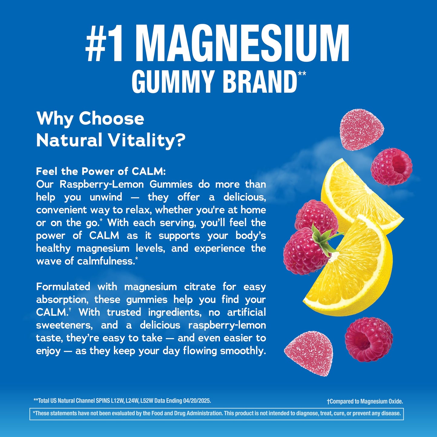 Natural Vitality Calm Magnesium Citrate Gummies, 120 Gummies