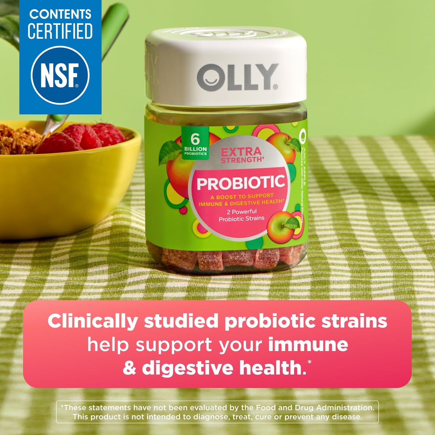 OLLY Extra Strength Probiotic Chewable Gummy 50 Count