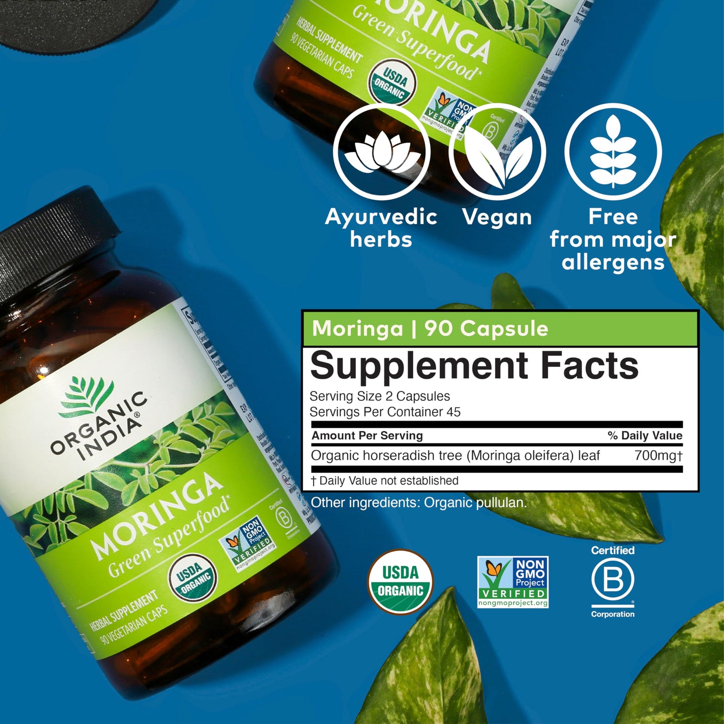 ORGANIC INDIA Moringa Herbal Supplement Capsule, 90 Capsules
