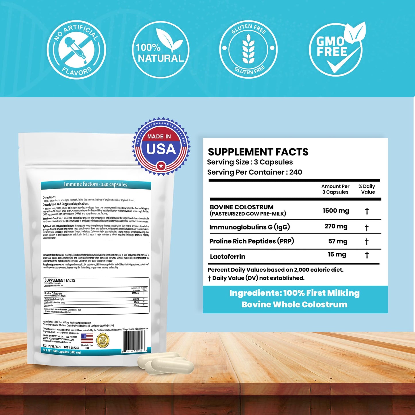 BodyBoost Colostrum Capsules 240 Capsules