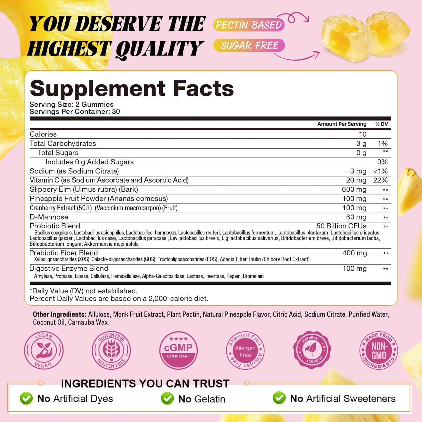 Totaria 9-in-1 Sugar Free Feminine Probiotics Capsule, 50 Billion CFU Vaginal Probiotic with Prebiotic, 120 Count