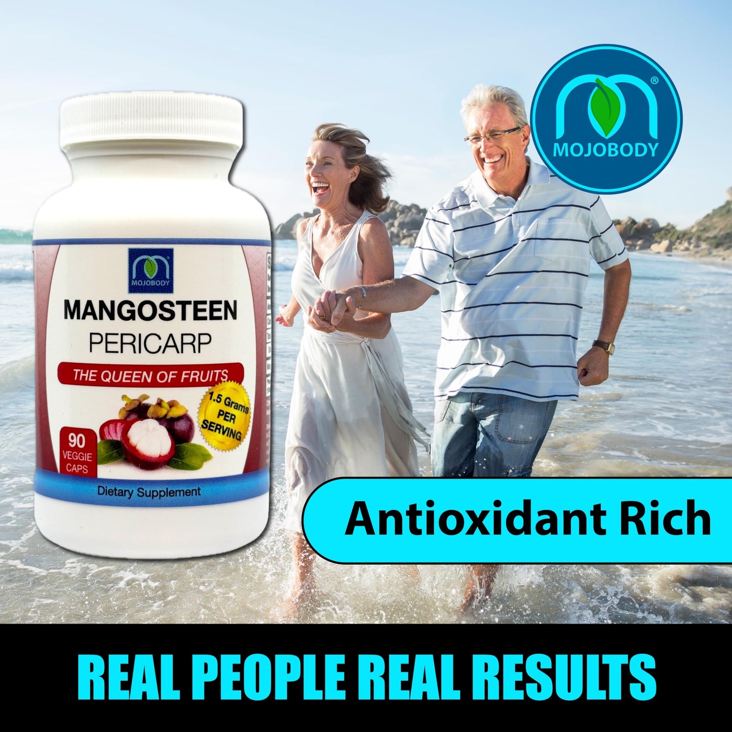 MOJObody Freeze-Dried Mangosteen Pericarp Capsules, 90 Count