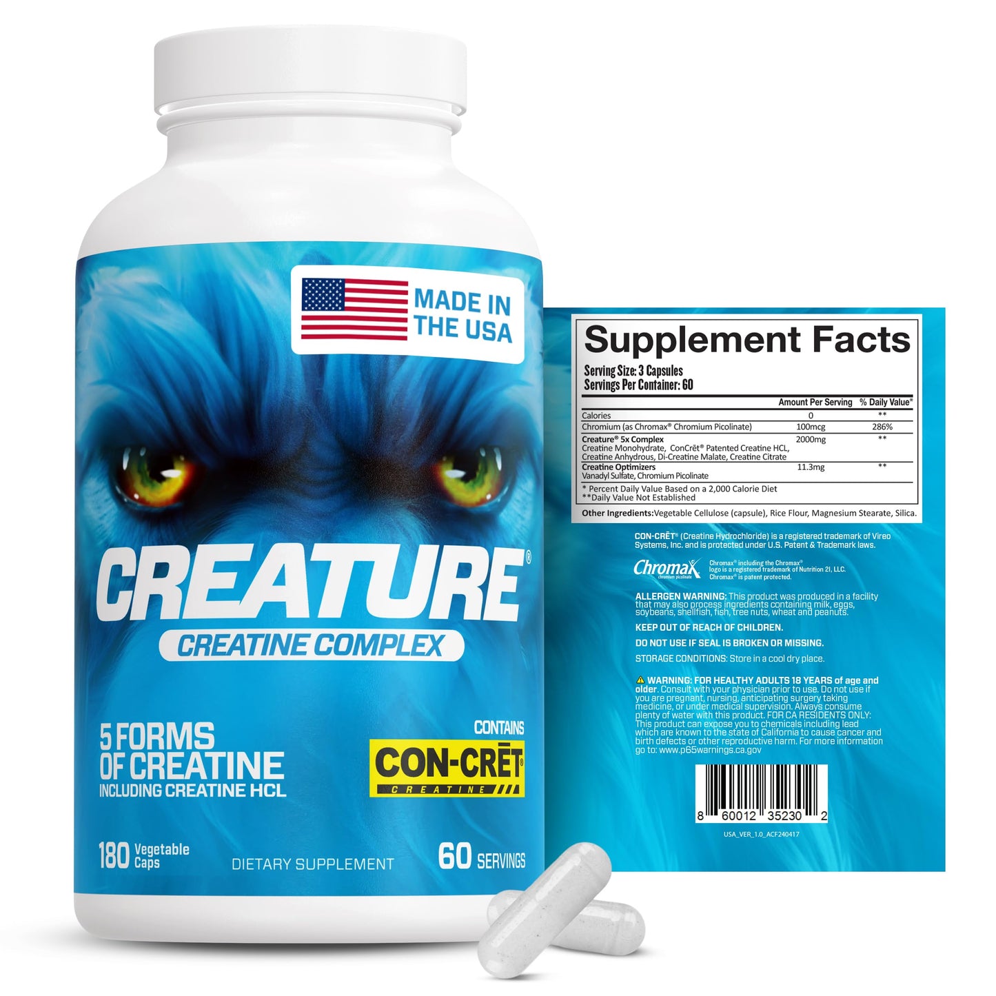 CREATURE Creatine Complex Capsules, 180 Capsules