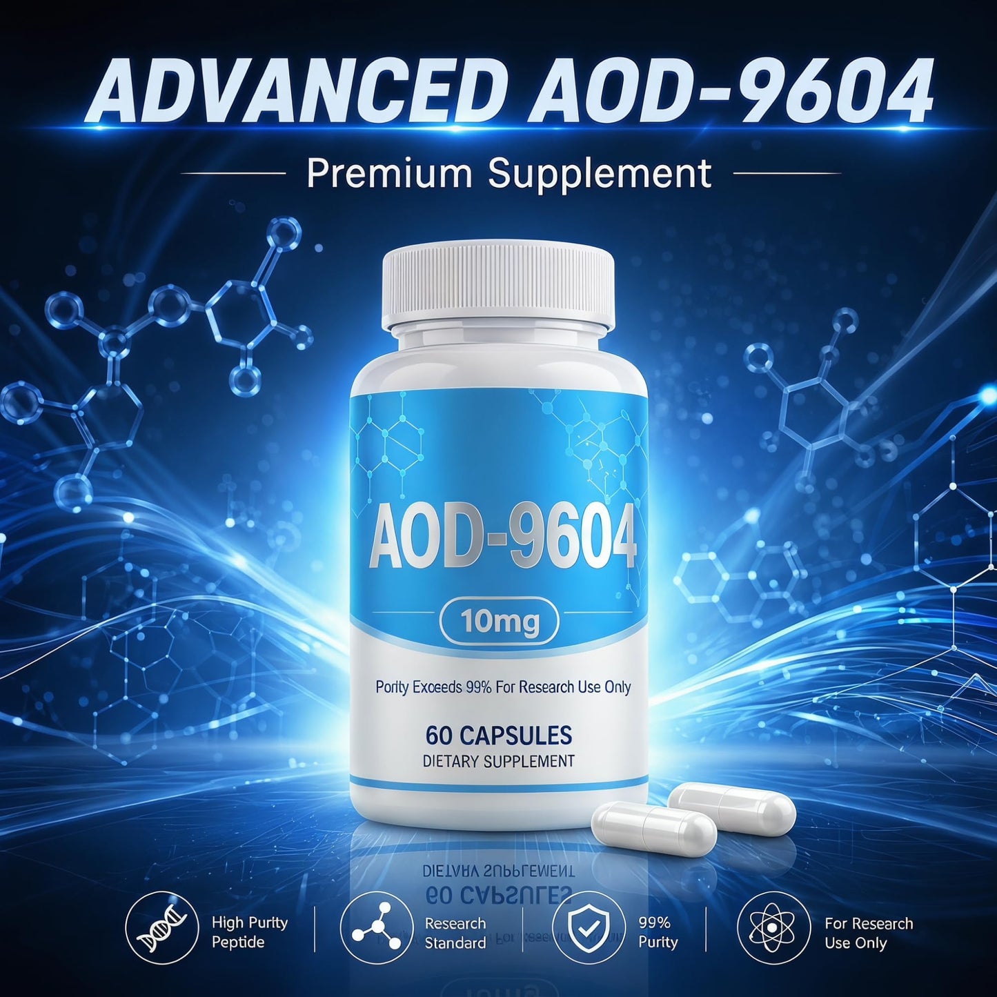 Ustuour AOD-9604 (10mg) Peptide Capsules, 60 Count