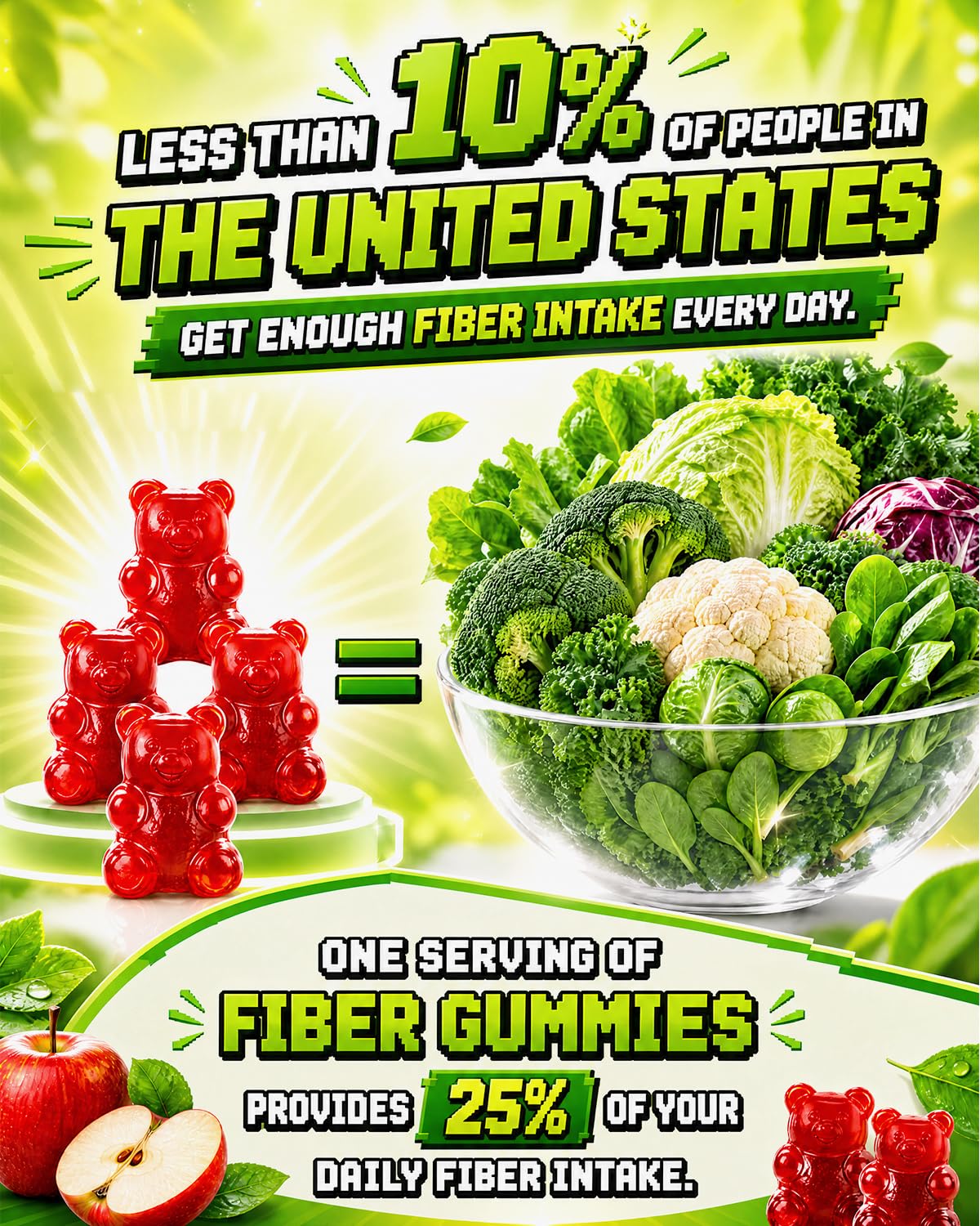 Vccvaa Probiotic Fiber Gummies Gummy 60 Count