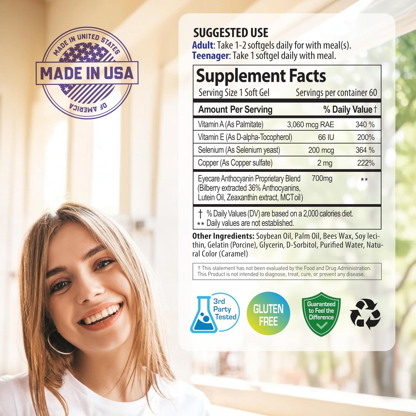 NANOWELL EyeCare Anthocyanins 100 Softgels, 60 Count