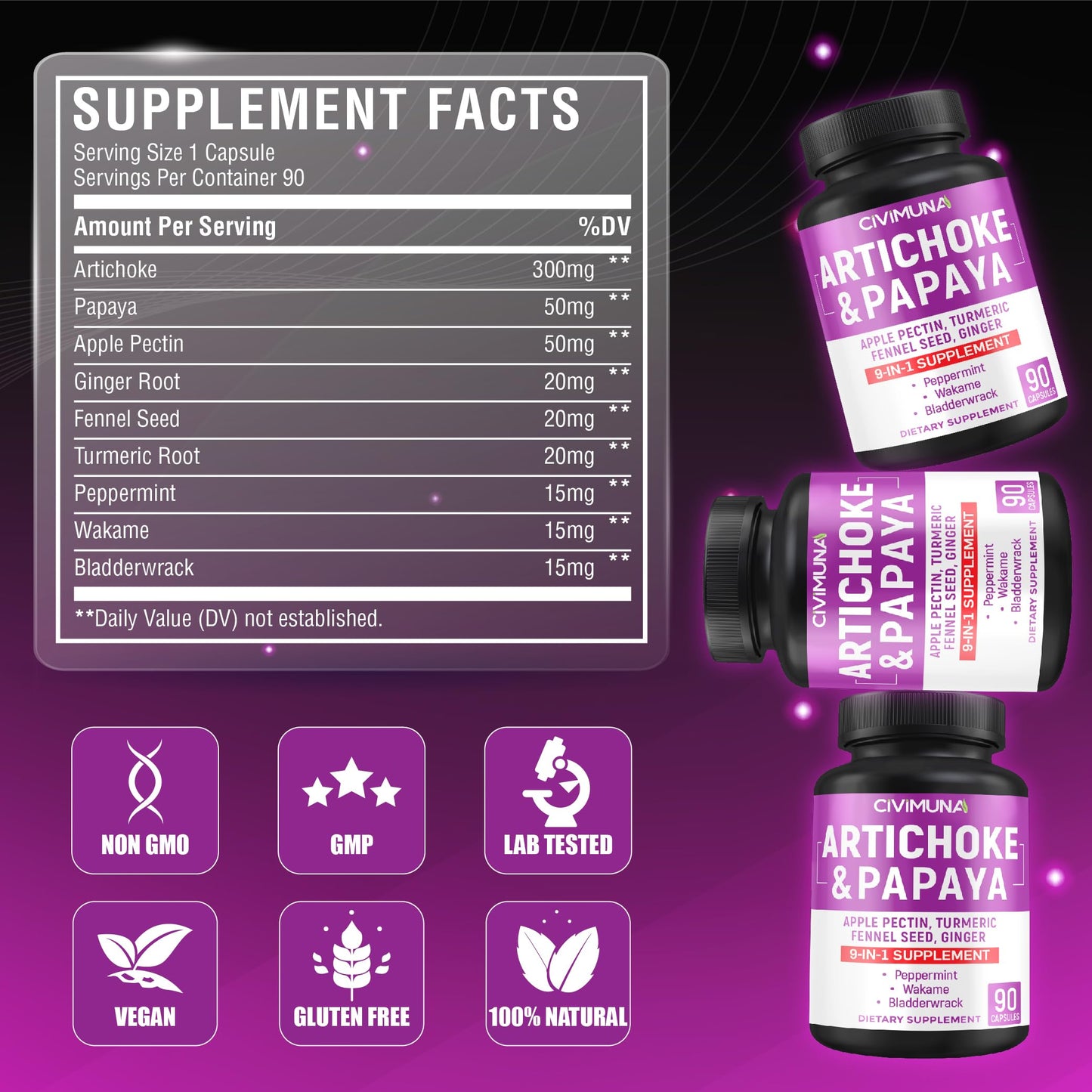 CIVIMUNA Artichoke Capsules 90 Count
