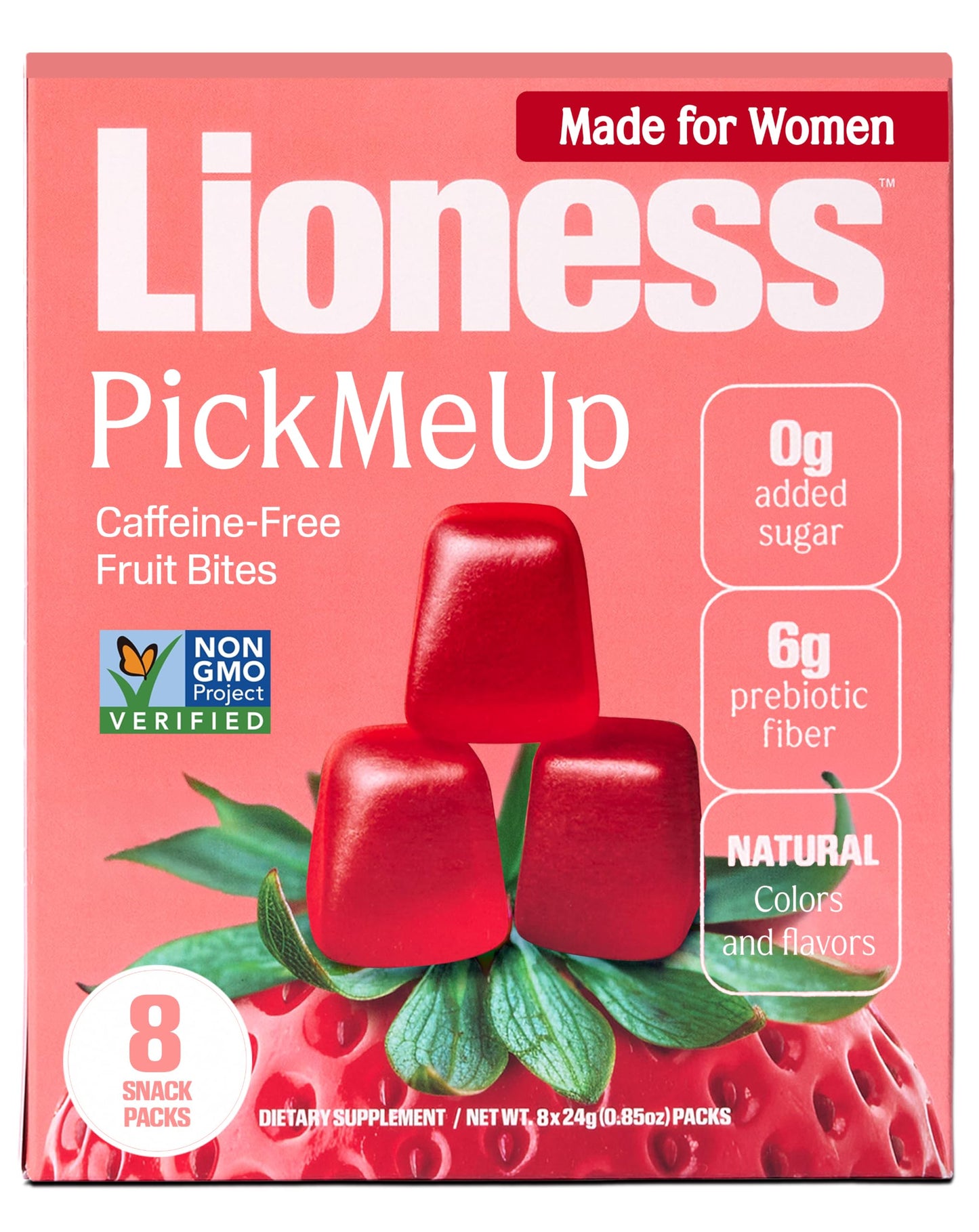 Daily Lioness Strawberry Energy Chews Gummy, 8 Count